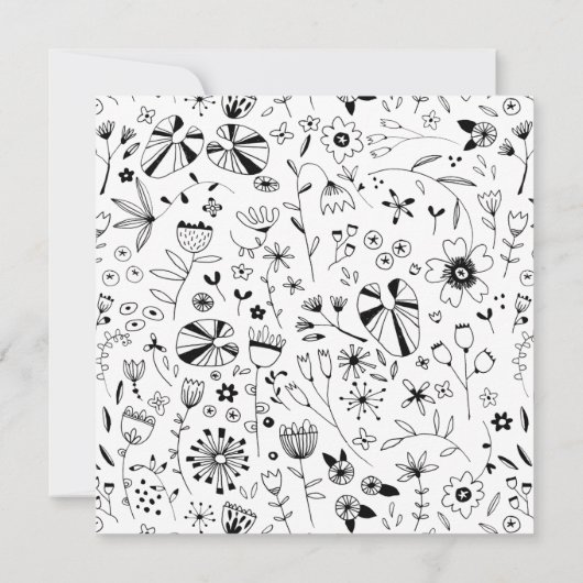 Blume Monochrome Moderner Abend Einladung (Rückseite)