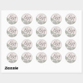 Blume Monogram Dusty White Roses Wedding Sticker (Blatt)