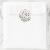 Blume Monogram Dusty White Roses Wedding Sticker (Tasche)