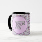 Blume Monogram F Tasse (Vorderseite Links)