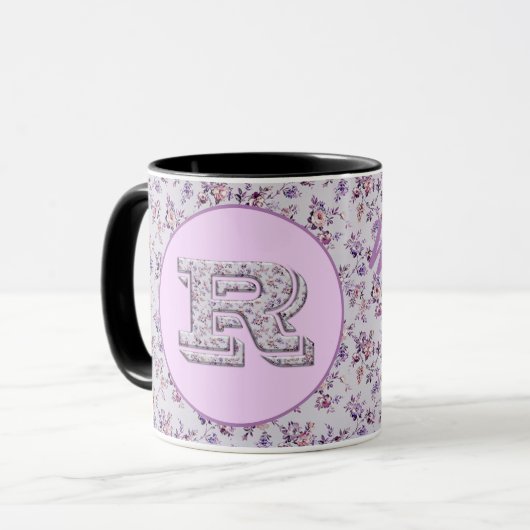 Blume Monogram R Tasse (Vorderseite Links)