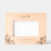Blume Monogram Wedding Custom Holzrahmen Geätzte Rahmen (Vorderseite)