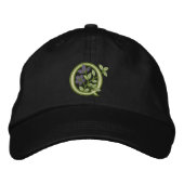 Blume Monogramm Anfangswert Q Bestickte Baseballkappe (Vorderseite)