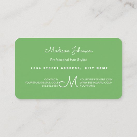 Blume | Monogramm Custom | Visitenkarten Visitenkarte (Rückseite)