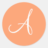 Blume Monogramm Hochzeit Runder Aufkleber (Vorderseite)