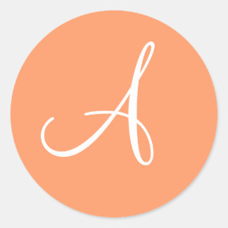 Blume Monogramm Hochzeit Runder Aufkleber