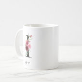 Blume Monogramm I Individuelle Name Kaffeetasse (Vorderseite Links)