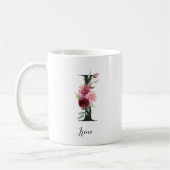 Blume Monogramm I Individuelle Name Kaffeetasse (Links)