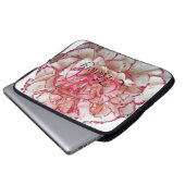 Blume Monogramm Personalisierter Laptop-Sieb Laptopschutzhülle (Vorne Knopf)