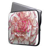 Blume Monogramm Personalisierter Laptop-Sieb Laptopschutzhülle (Vorderseite Links)