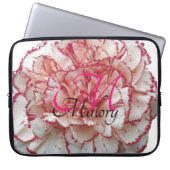 Blume Monogramm Personalisierter Laptop-Sieb Laptopschutzhülle (Vorderseite)