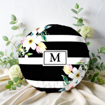 Blume Monogramm Schwarz-weiß gestrichen