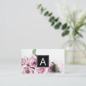 Blume | Monogramm Visitenkarte (Stehend Vorderseite)