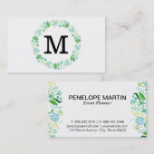 Blume | Monogramm Visitenkarte (Vorne/Hinten)