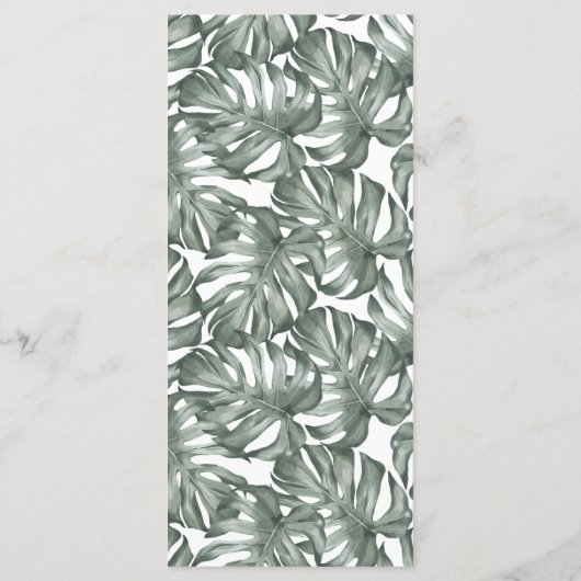 Blume Monstera Menükarte (Rückseite)