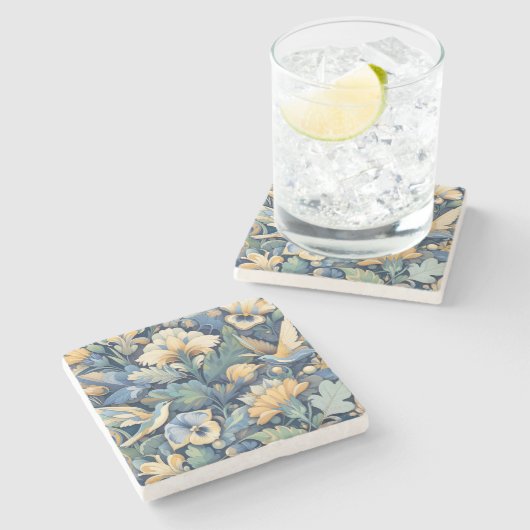 Blume Morris Art Steinuntersetzer (Seitenansicht)