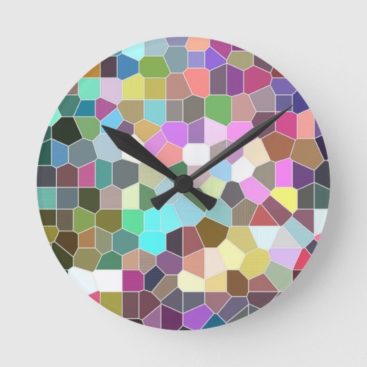 Blume Mosaic Runde Wanduhr (Vorderseite)