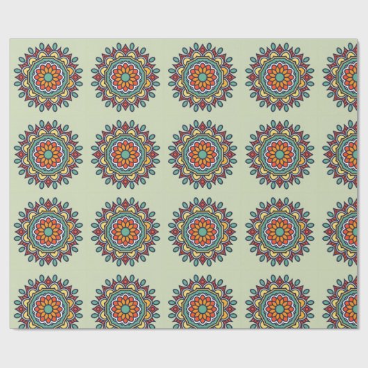 Blume-Mosaik Geschenkpapier (Flach)