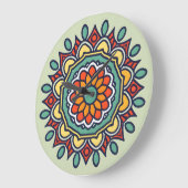 Blume-Mosaik Große Wanduhr (Winkel)