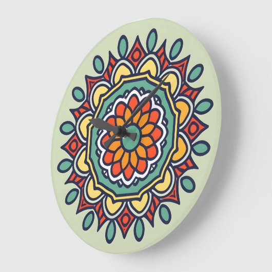 Blume-Mosaik Große Wanduhr (Winkel)