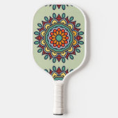 Blume mosaik, Mandala-Muster Pickleball Schläger (Rückseite)