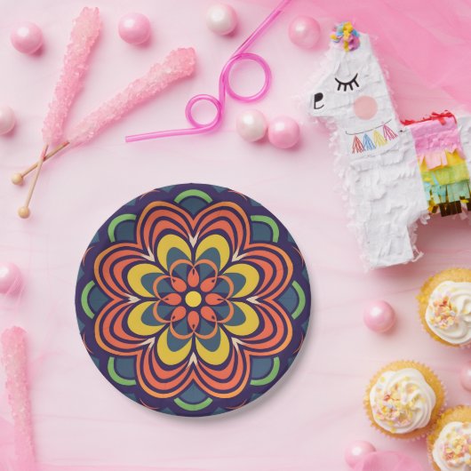 Blume-Mosaik Pappteller (Party)