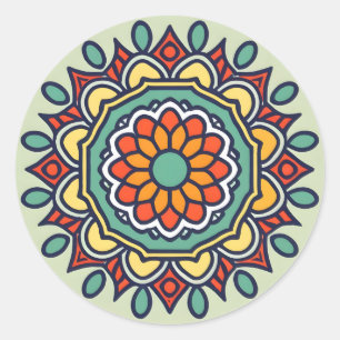 Blume-Mosaik Runder Aufkleber