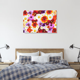 Blume Mosaik Stretched Canvas Print Leinwanddruck