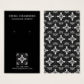 Blume Motif Black Earring Juwelen (Vorne & Hinten)