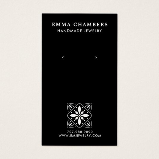 Blume Motif Black Earring Juwelen (Vorderseite)