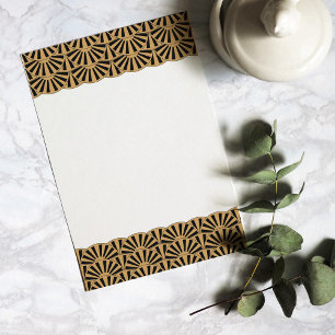 Blume Motif für das Schwarze Déco Briefpapier