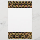 Blume Motif für das Schwarze Déco Briefpapier (Vorderseite)