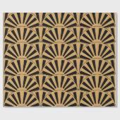 Blume Motif für das Schwarze Déco Geschenkpapier (Flach)