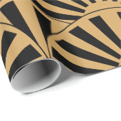 Blume Motif für das Schwarze Déco Geschenkpapier (Rolleneckpunkt)