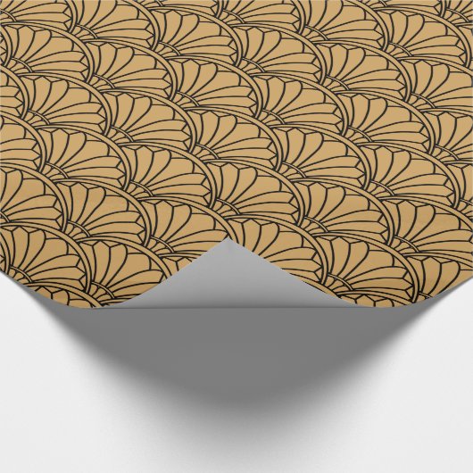 Blume Motif für das Schwarze Déco Geschenkpapier (Ecke)