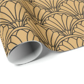 Blume Motif für das Schwarze Déco Geschenkpapier (Rolleneckpunkt)