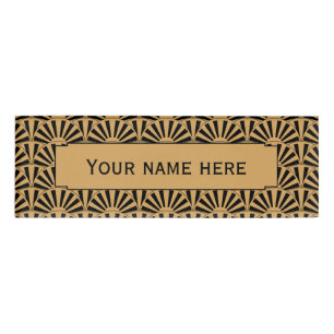 Blume Motif für das Schwarze Déco Namenschild