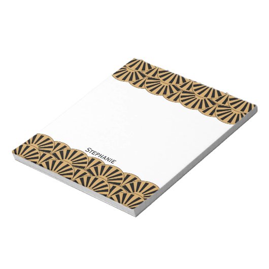 Blume Motif für das Schwarze Déco Notizblock (Rotiert)