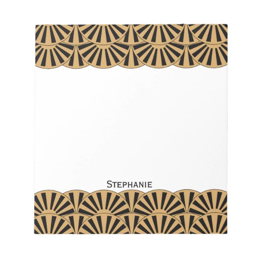 Blume Motif für das Schwarze Déco Notizblock (Vorderseite)