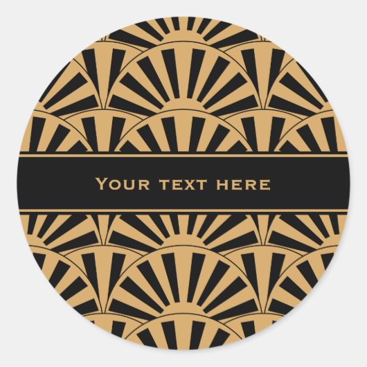 Blume Motif für das Schwarze Déco Runder Aufkleber (Vorderseite)