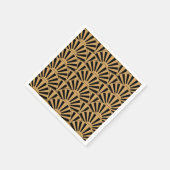 Blume Motif für das Schwarze Déco Serviette (Ecke)