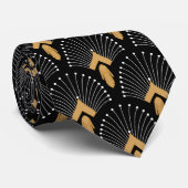 Blume Motif für Schwarz, Gold und Weiß Krawatte (Gerollt)