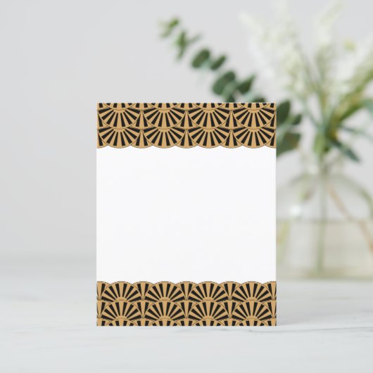 Blume Motif: Schwarz-Déco-Fan (Stehend Vorderseite)