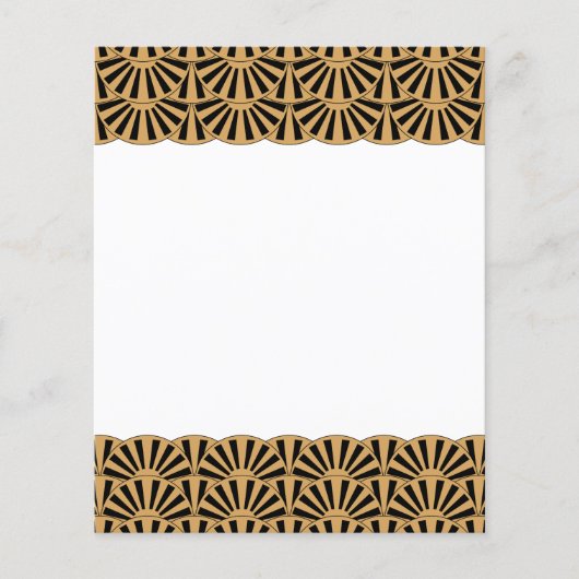 Blume Motif: Schwarz-Déco-Fan (Vorderseite)