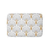 Blume Motif: Schwarz-Weiß-Deco-Deco-Fan Badematte (Vorderseite)