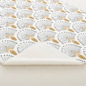 Blume Motif: Schwarz-Weiß-Deco-Deco-Fan Sherpadecke (3/4)