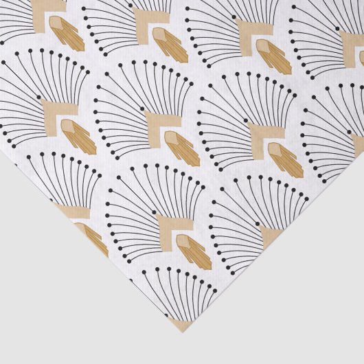 Blume Motif: Schwarz-Weiß-Deco-Deco Seidenpapier (Ausschnitt)