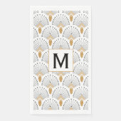 Blume Motif: Schwarz-Weiß-Deco-Deco Serviette (Vorderseite)