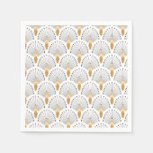 Blume Motif: Schwarz-Weiß-Deco-Deco Serviette (Vorderseite)