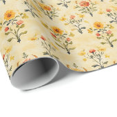 Blume-Motive für den Frühling Geschenkpapier (Rolleneckpunkt)